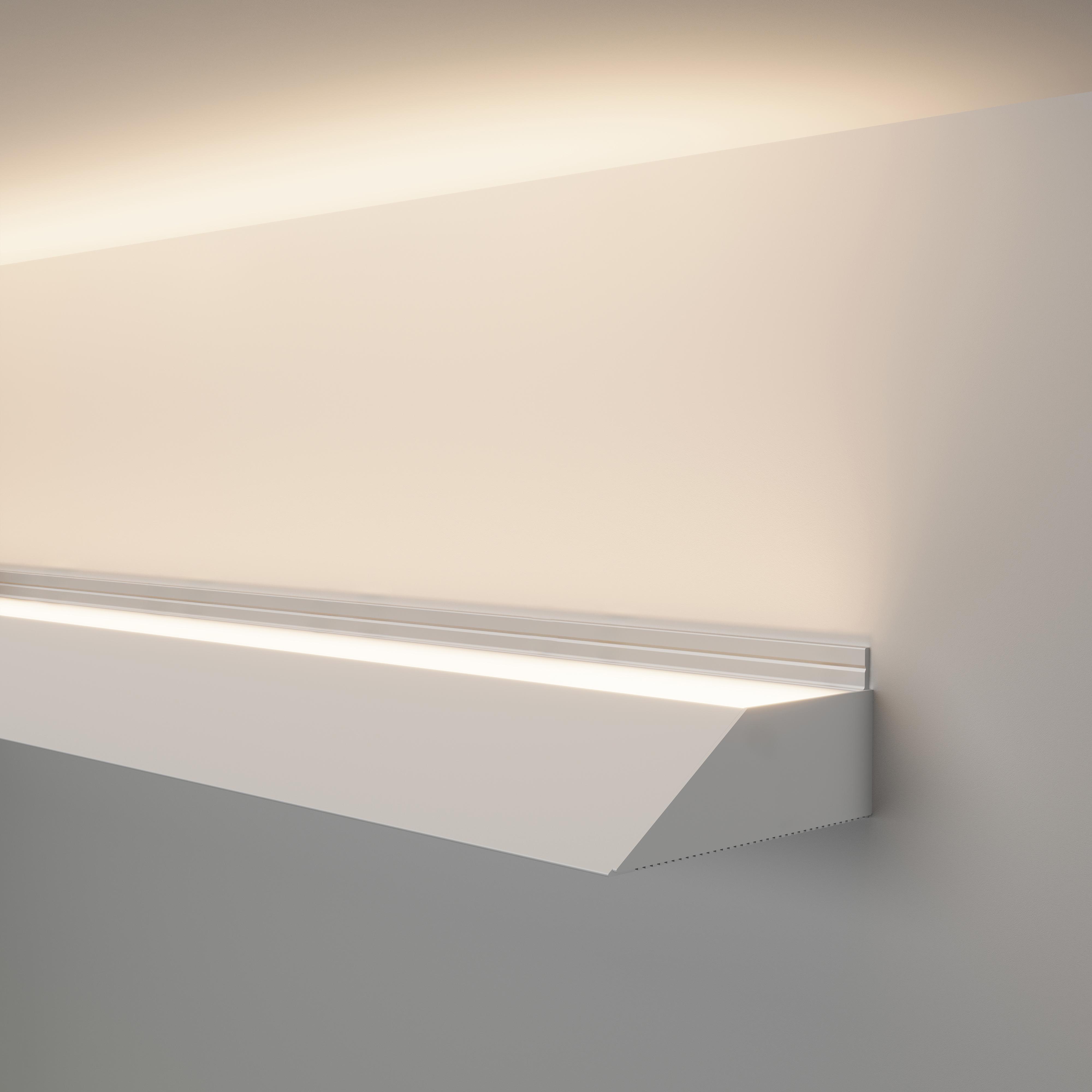 Front view of a perimeter cove lighting profile.