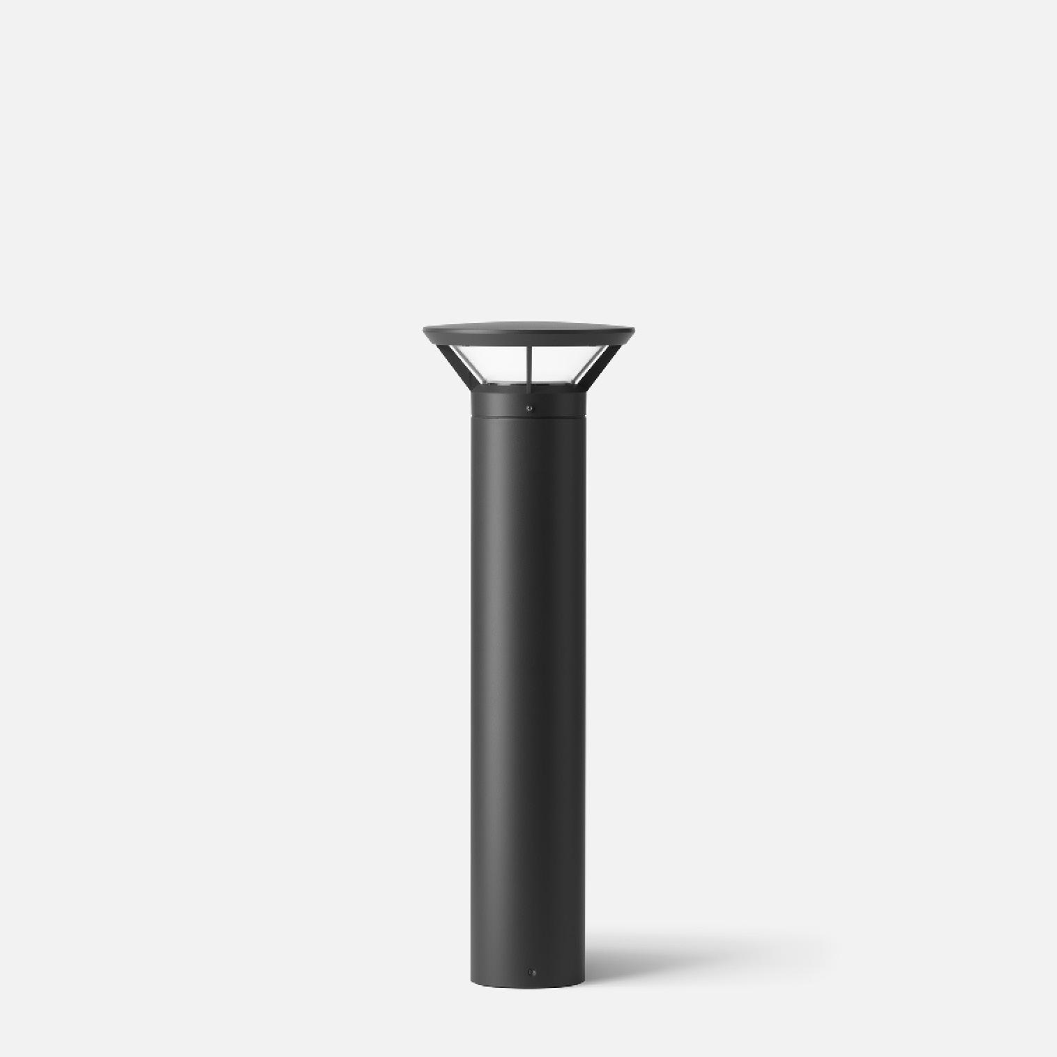Front view of an architectural bollard light.