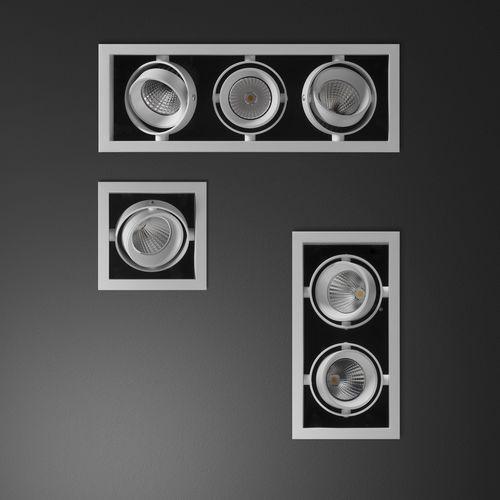 Modular downlight family showing different module configurations and finish variations.