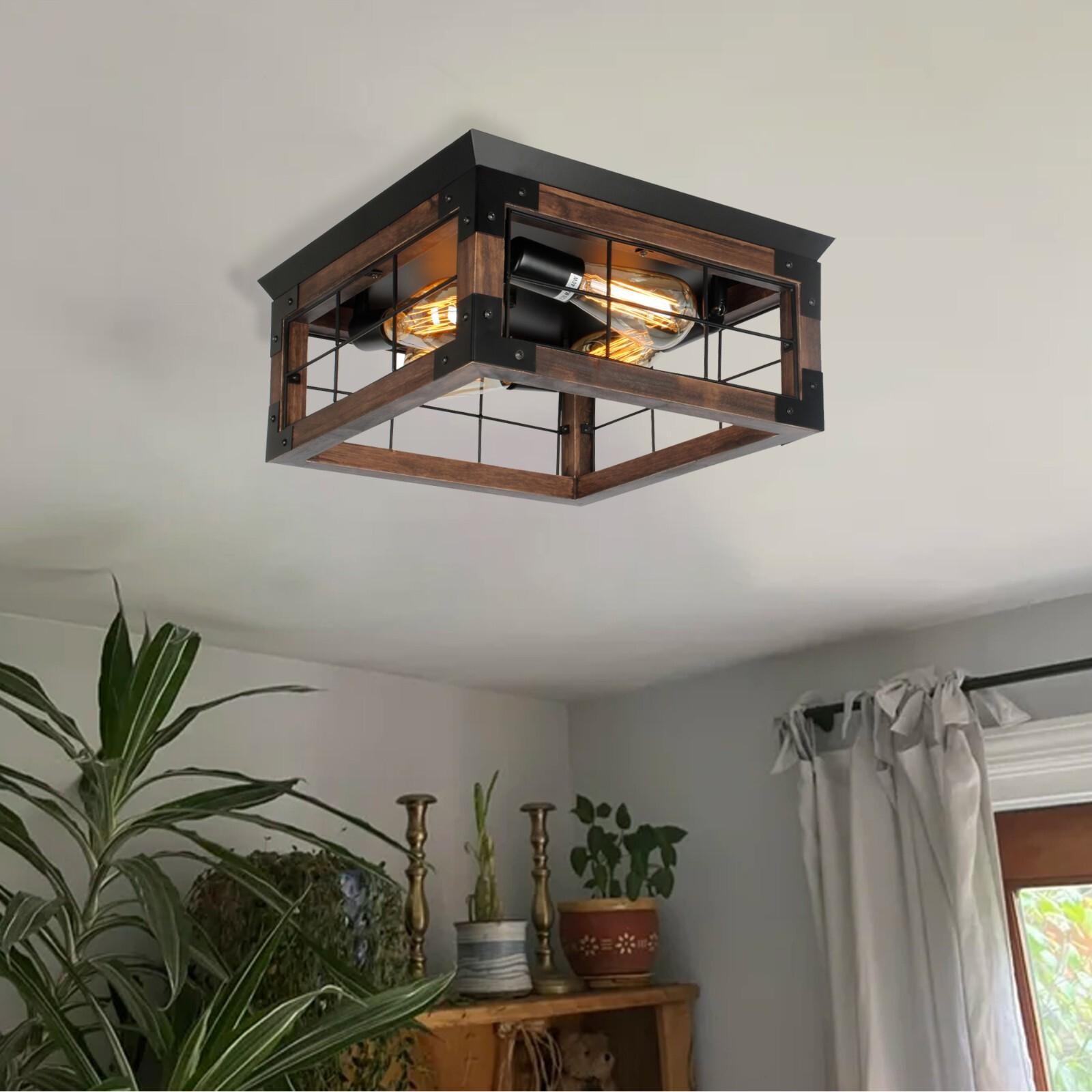 A warm decorative ceiling light combining aged materials, traditional textures and a relaxed farmhouse-inspired character.