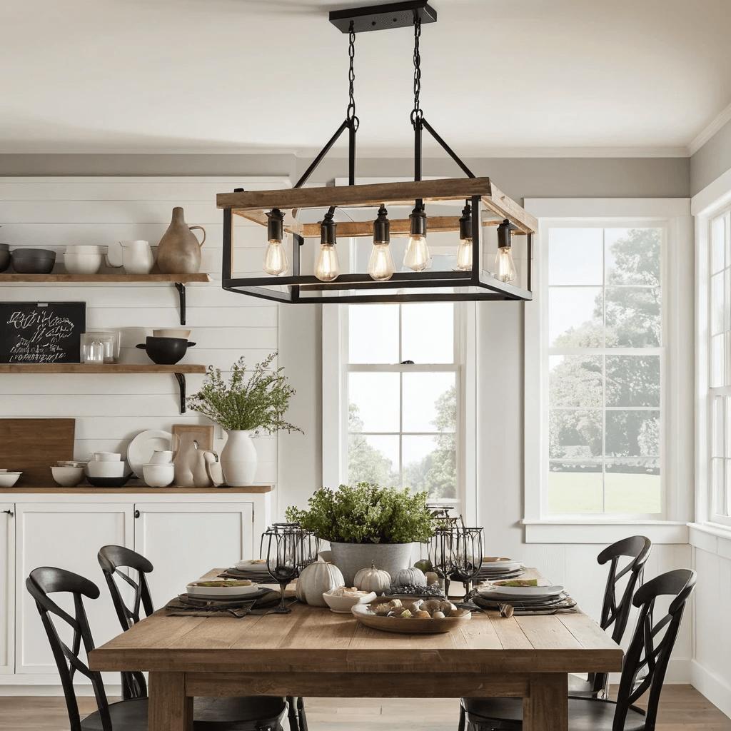 A warm decorative ceiling light combining aged materials, traditional textures and a relaxed farmhouse-inspired character.