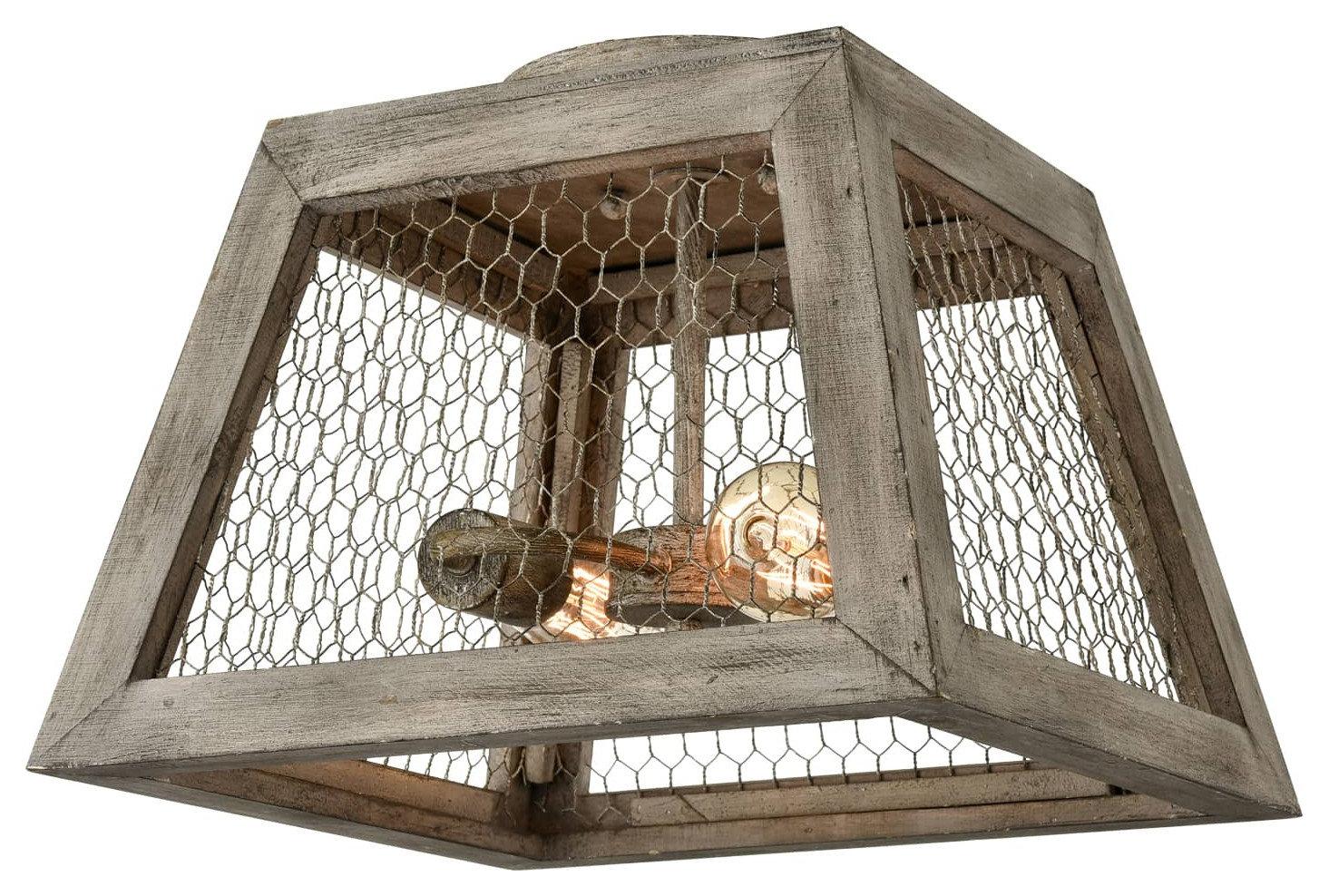A warm decorative ceiling light combining aged materials, traditional textures and a relaxed farmhouse-inspired character.