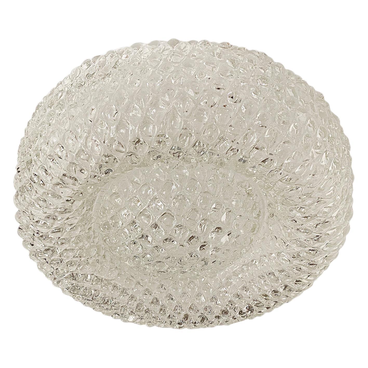 Murano ceiling light with hand-formed textured glass elements shown from the front on a white background