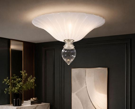 Murano glass ceiling light creating a distinctive decorative feature in an elegant residential interior
