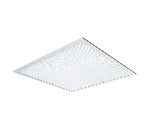 Recessed microprismatic office panel with a clean square frame on a white background