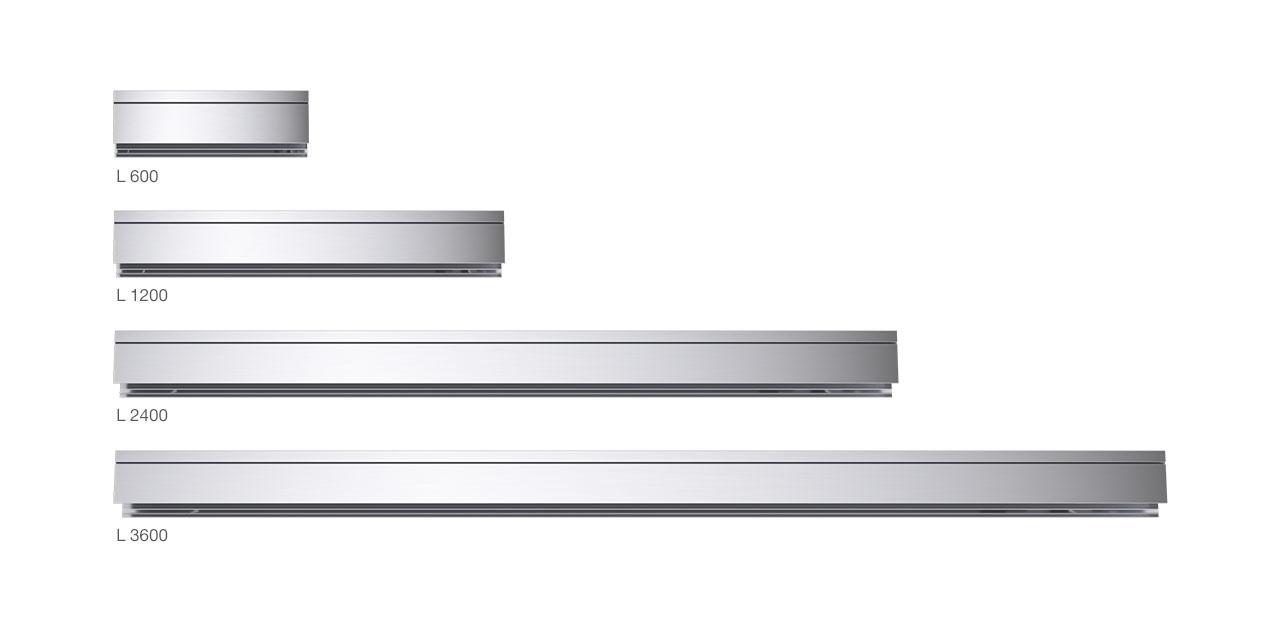 Adjustable wall washer family with different lengths, beam angles and adjustable optics.