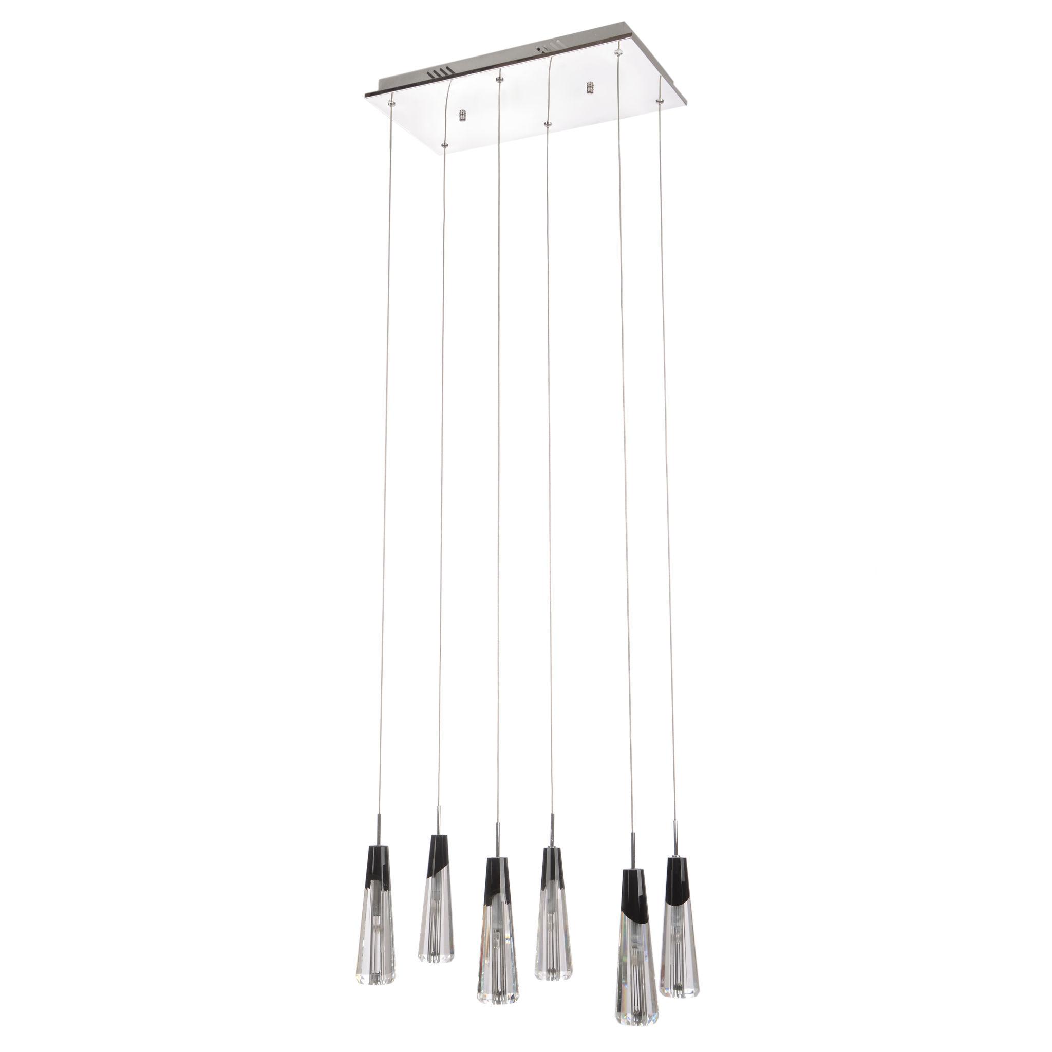 Front view of a decorative cluster pendant lighting composition.