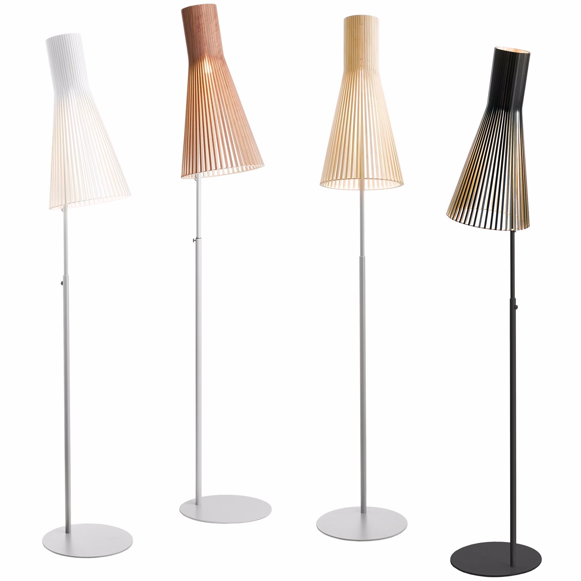 Collection of Scandinavian floor lamps featuring wood, metal and fabric combinations inspired by Nordic interiors.