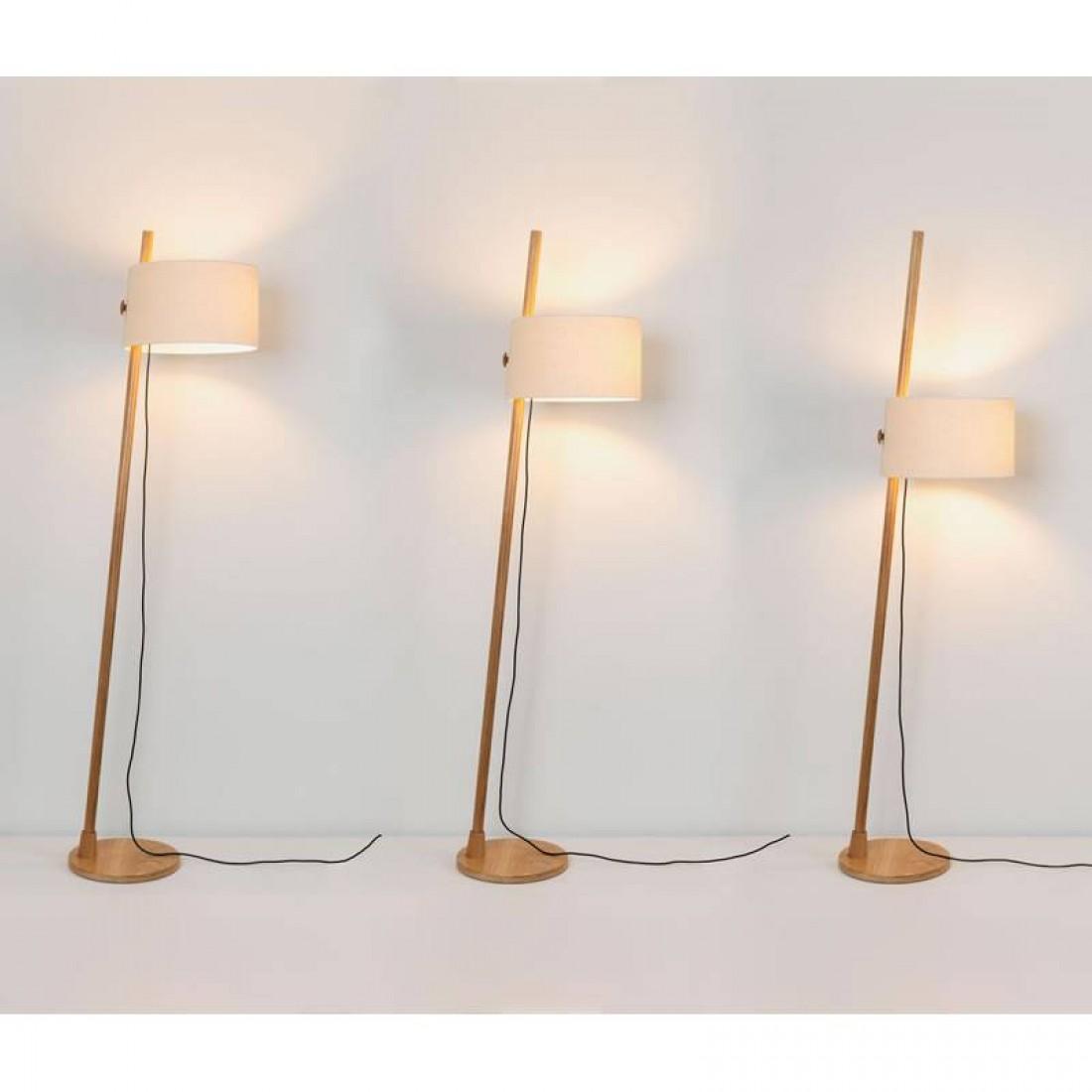 Collection of Scandinavian floor lamps featuring wood, metal and fabric combinations inspired by Nordic interiors.