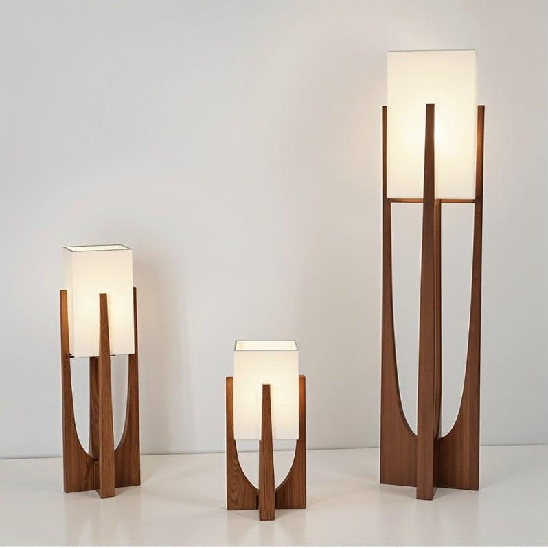 Collection of Scandinavian floor lamps featuring wood, metal and fabric combinations inspired by Nordic interiors.