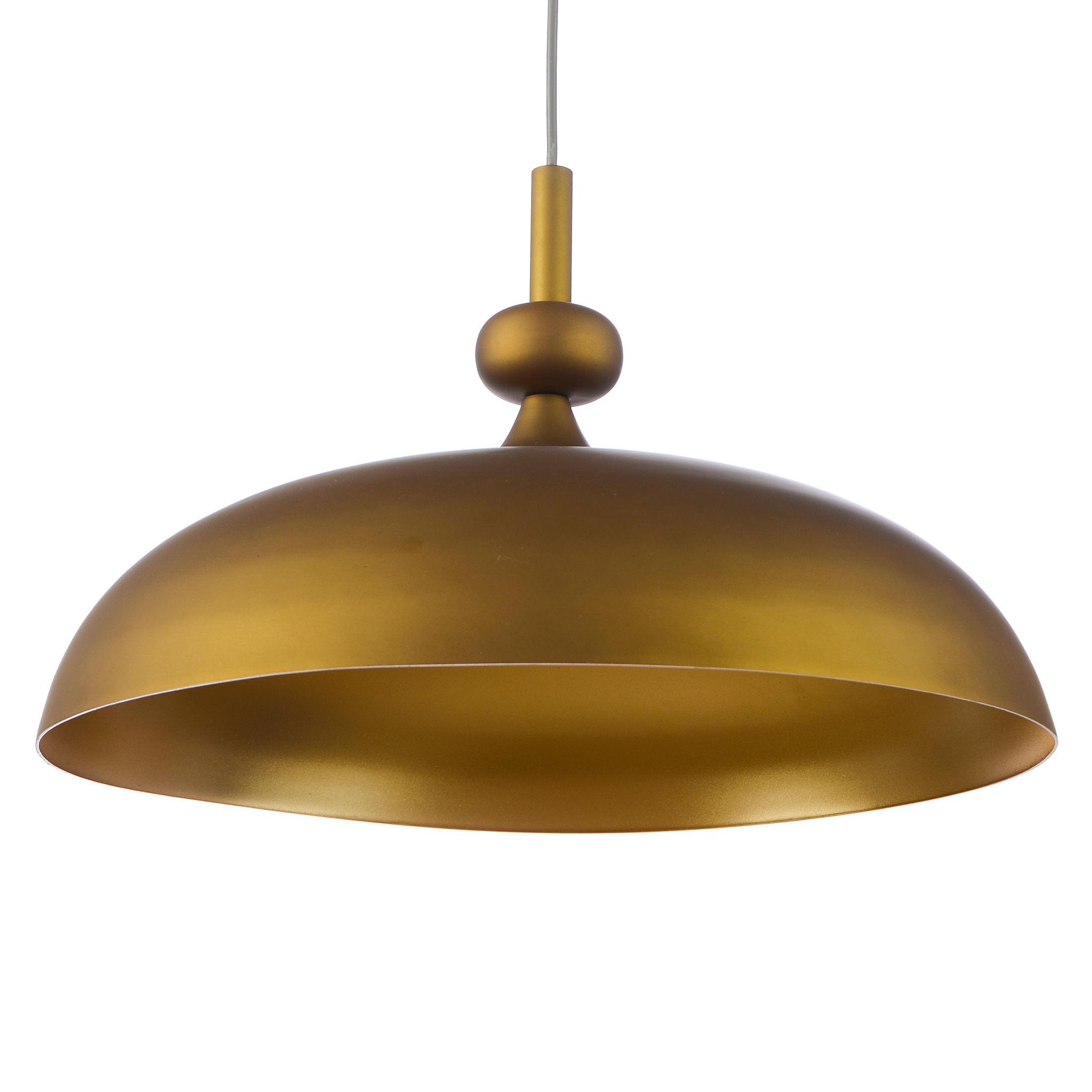 Front view of a premium brass pendant light for architectural interiors.