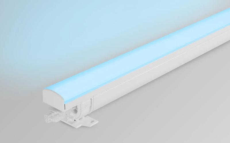 Front view of an RGB cove lighting profile.