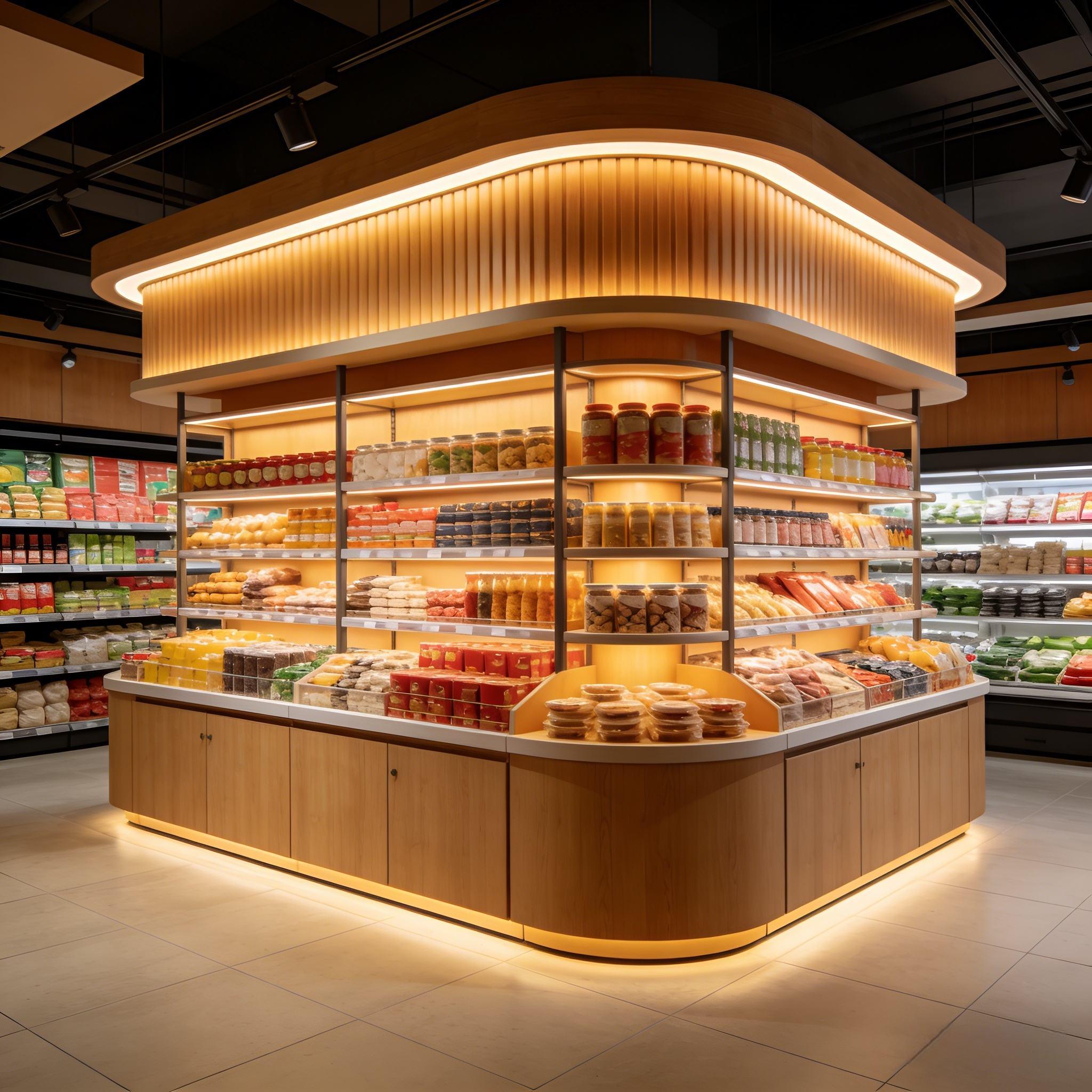 Supermarket lighting system for aisles, shelves, fresh-food areas and product displays in modern retail environments