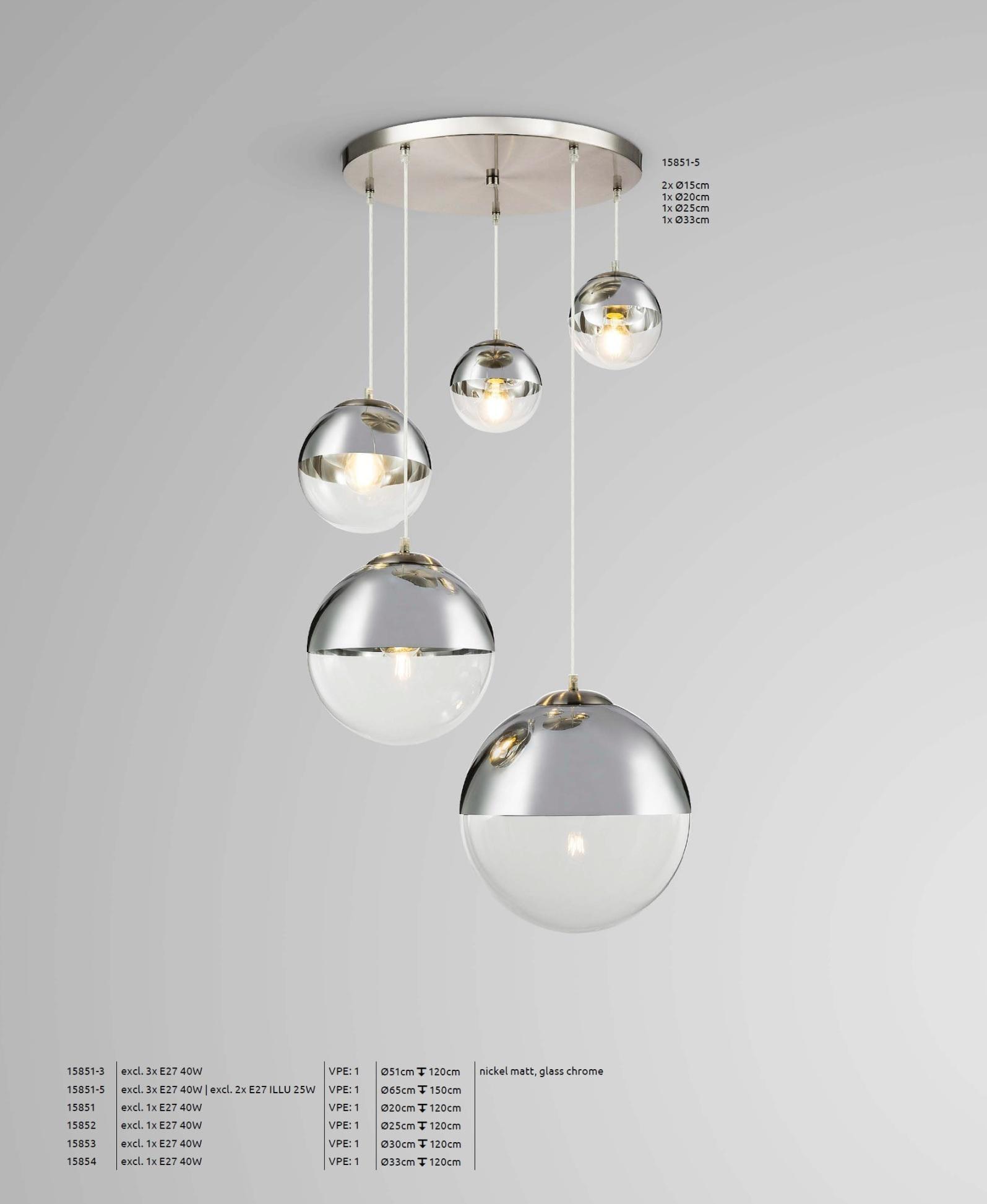 Front view of a contemporary globe chandelier featuring opal glass spheres.