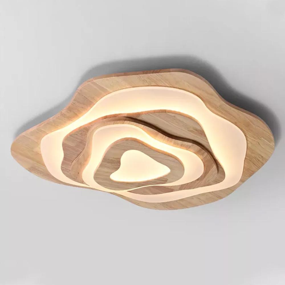 A warm decorative ceiling light defined by the natural character, grain and understated beauty of wood.