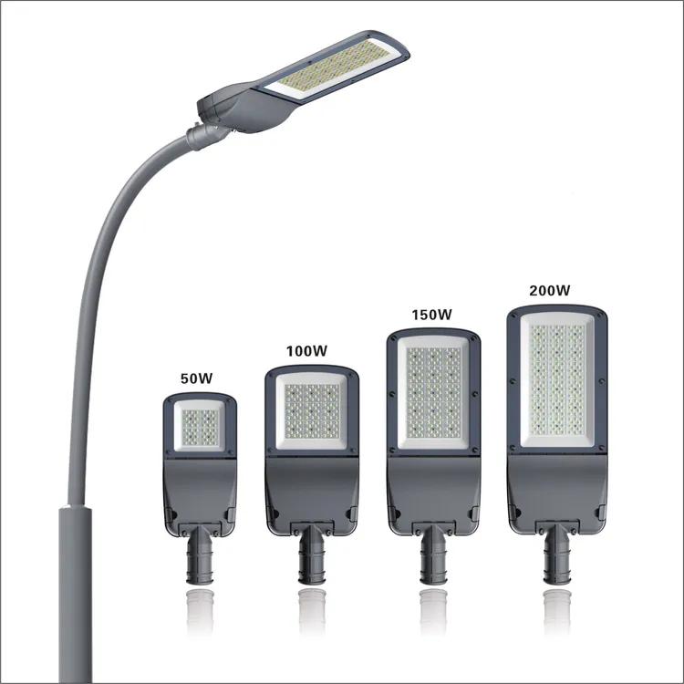 LED street light family with power, optics and housing variations.