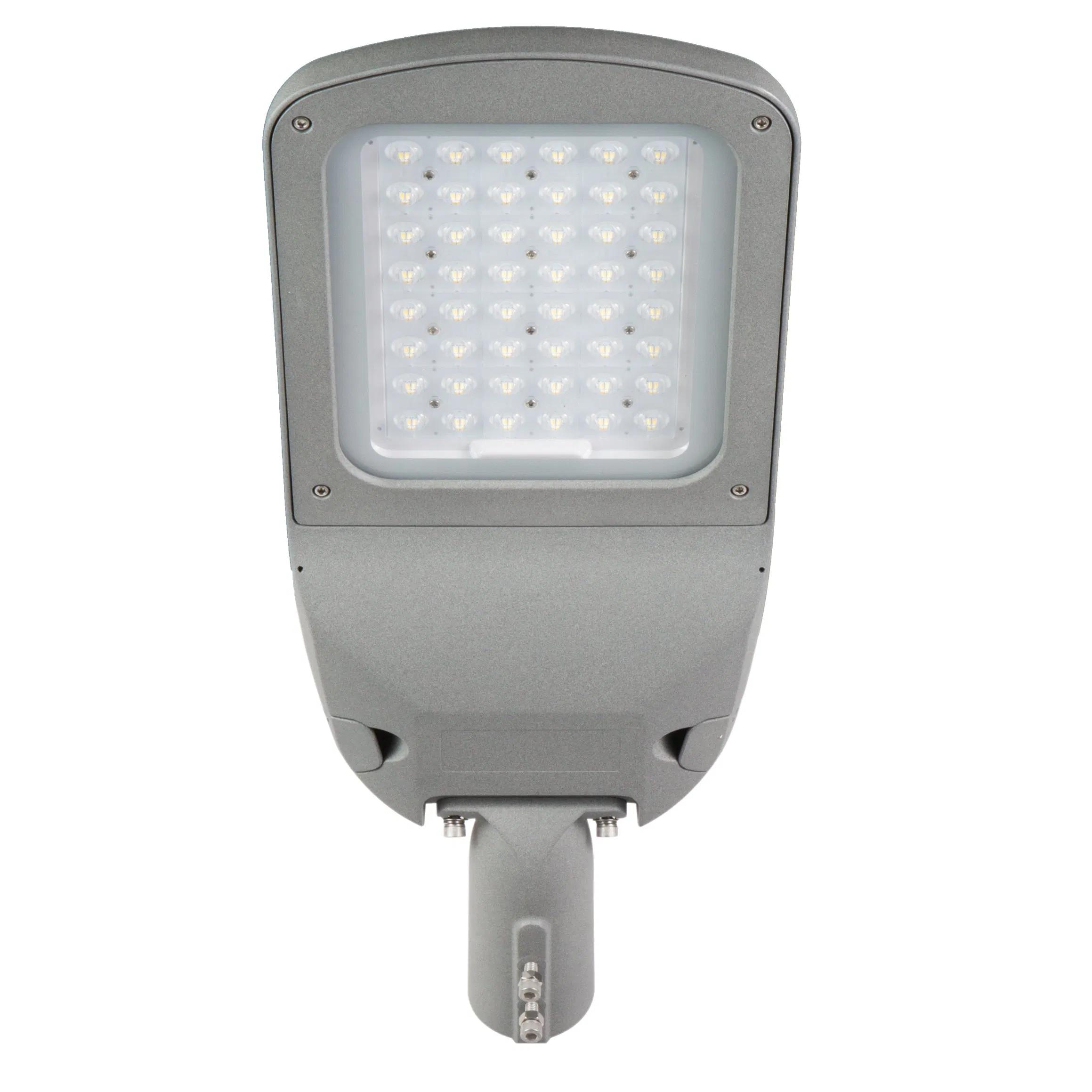 Front view of an LED street light.