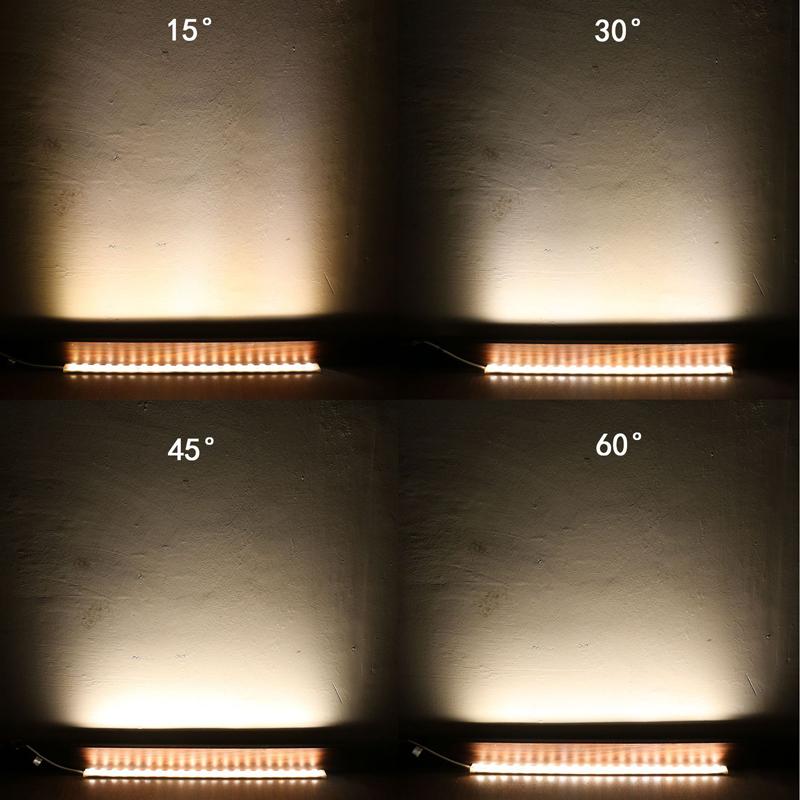 Asymmetric wall washer family with different lengths, optical distributions and beam options.