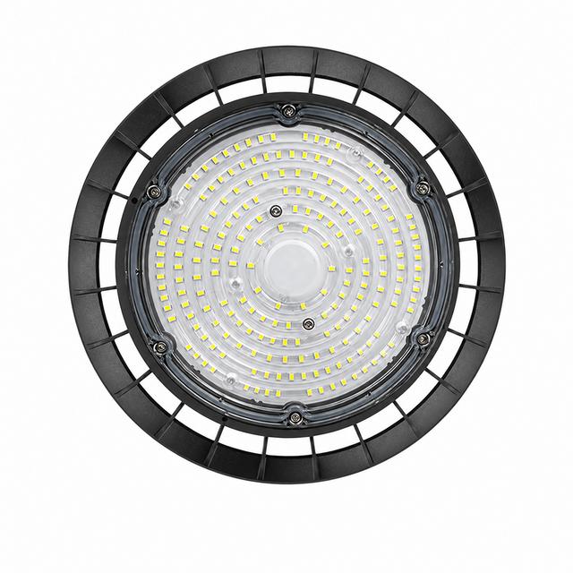 Front view of a suspended standard highbay light.