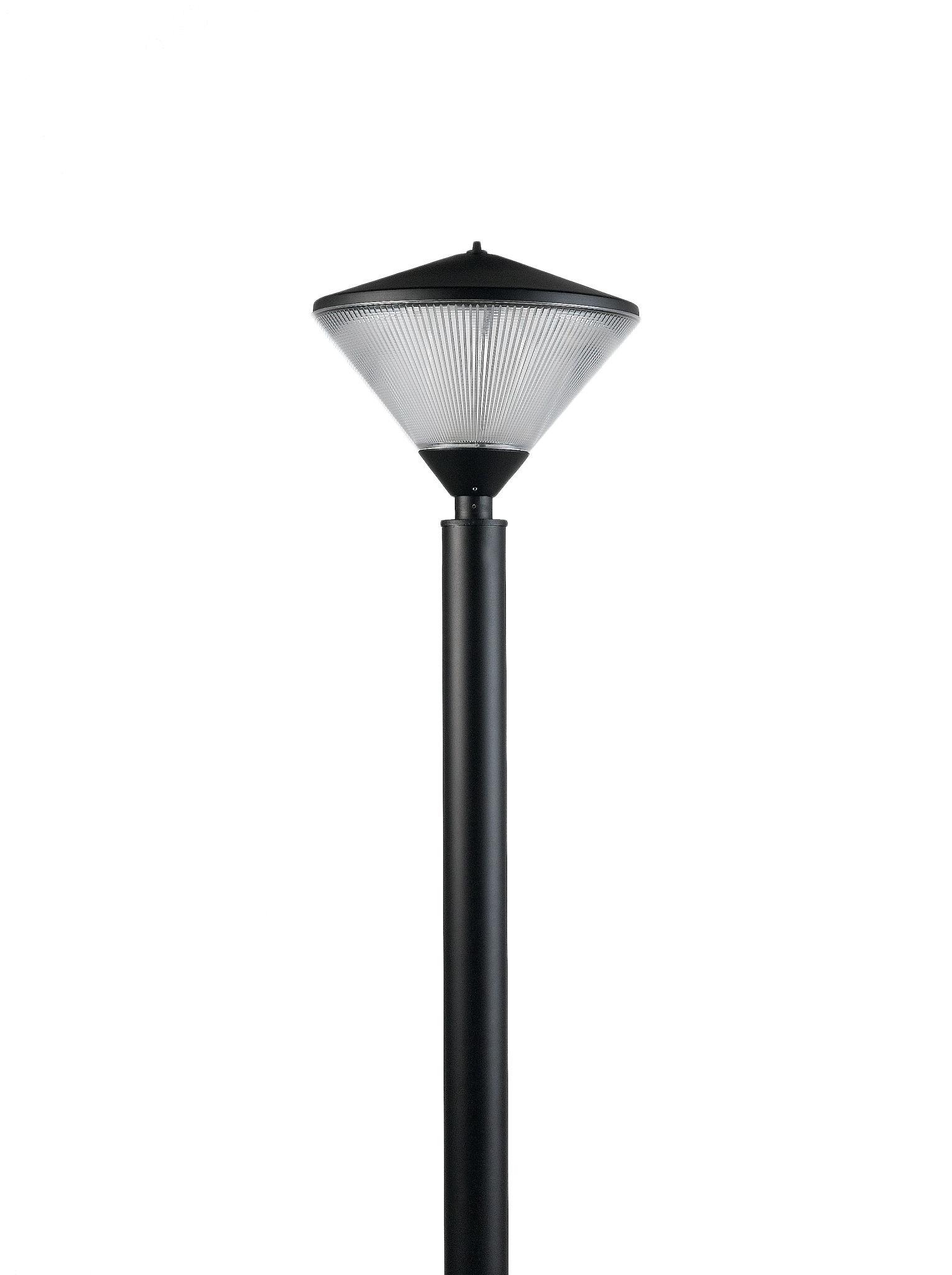 Decorative pole light shown in a clean 45° product perspective.