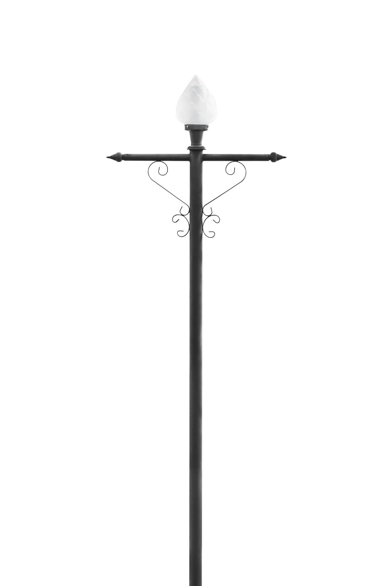 Decorative pole light shown in a clean 45° product perspective.