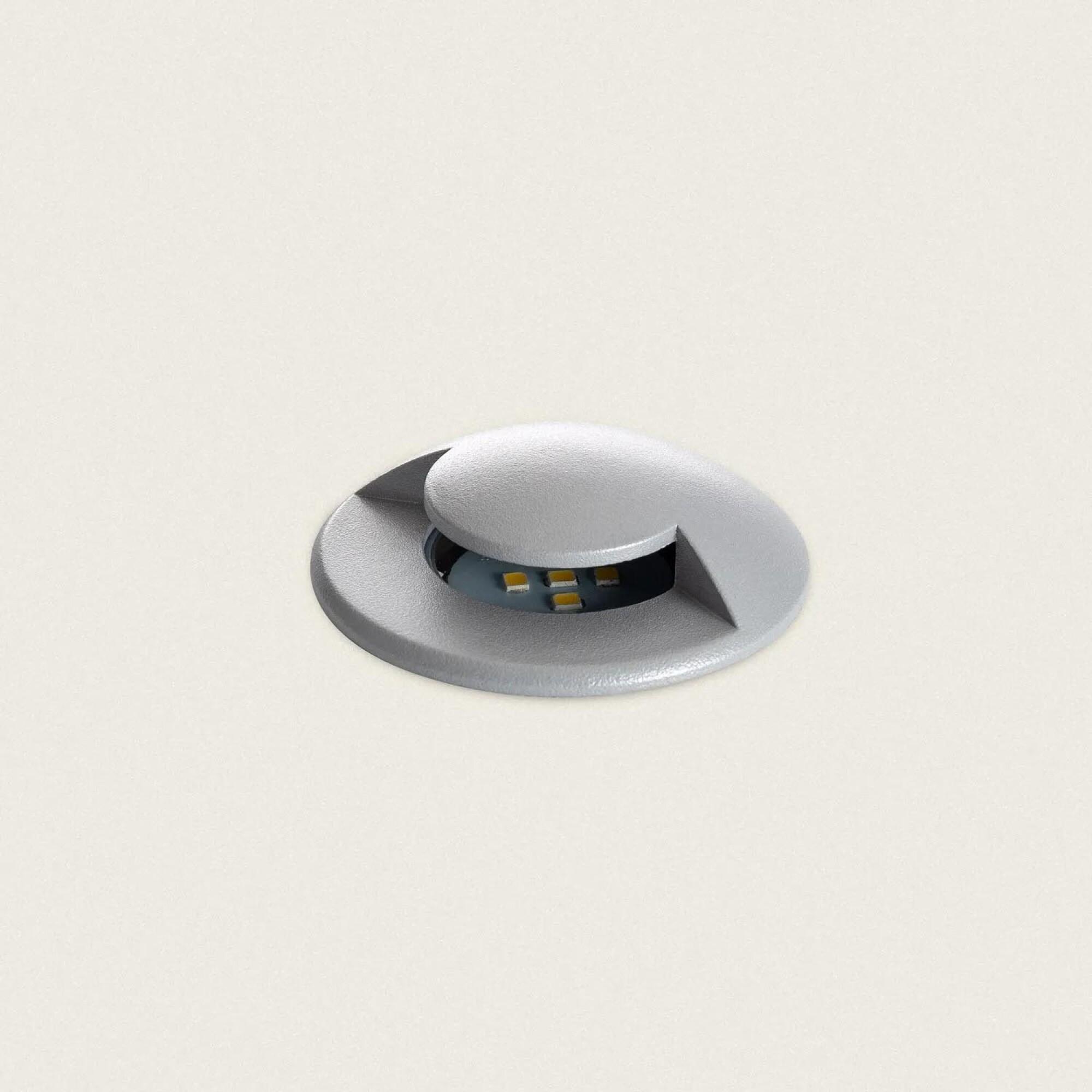 Front view of a ground recessed architectural accent spotlight.