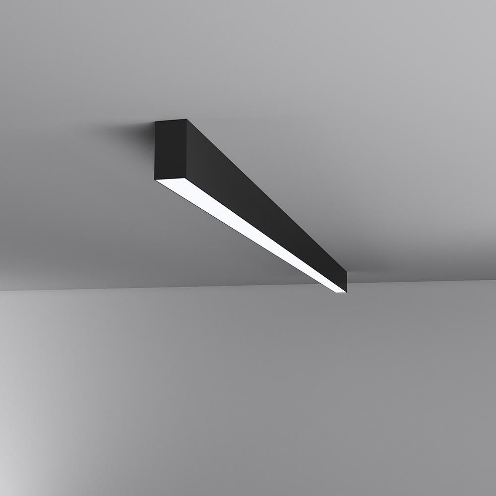 Front view of a surface-mounted linear light.