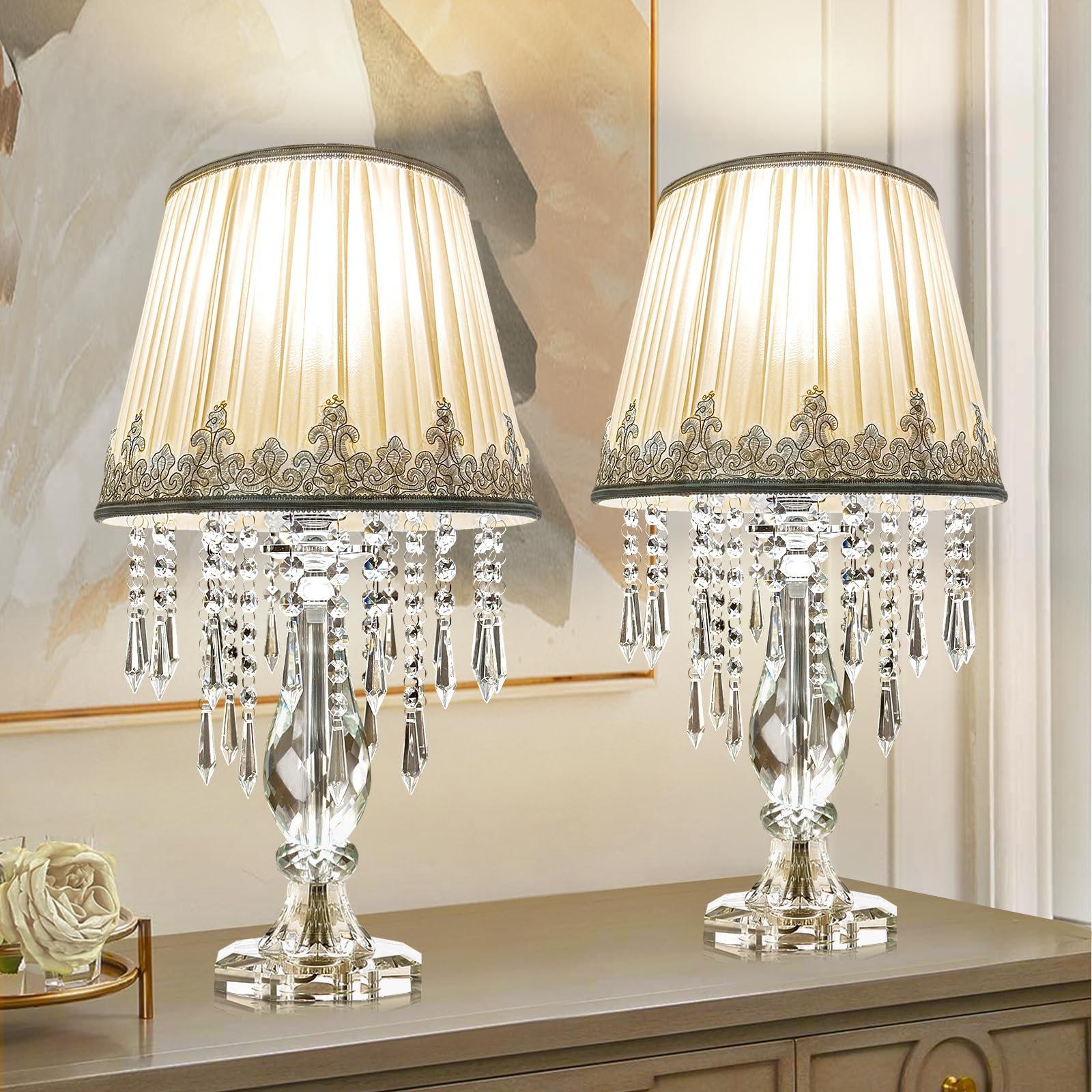 Collection of crystal table lamps featuring luxurious crystal compositions and premium decorative finishes.