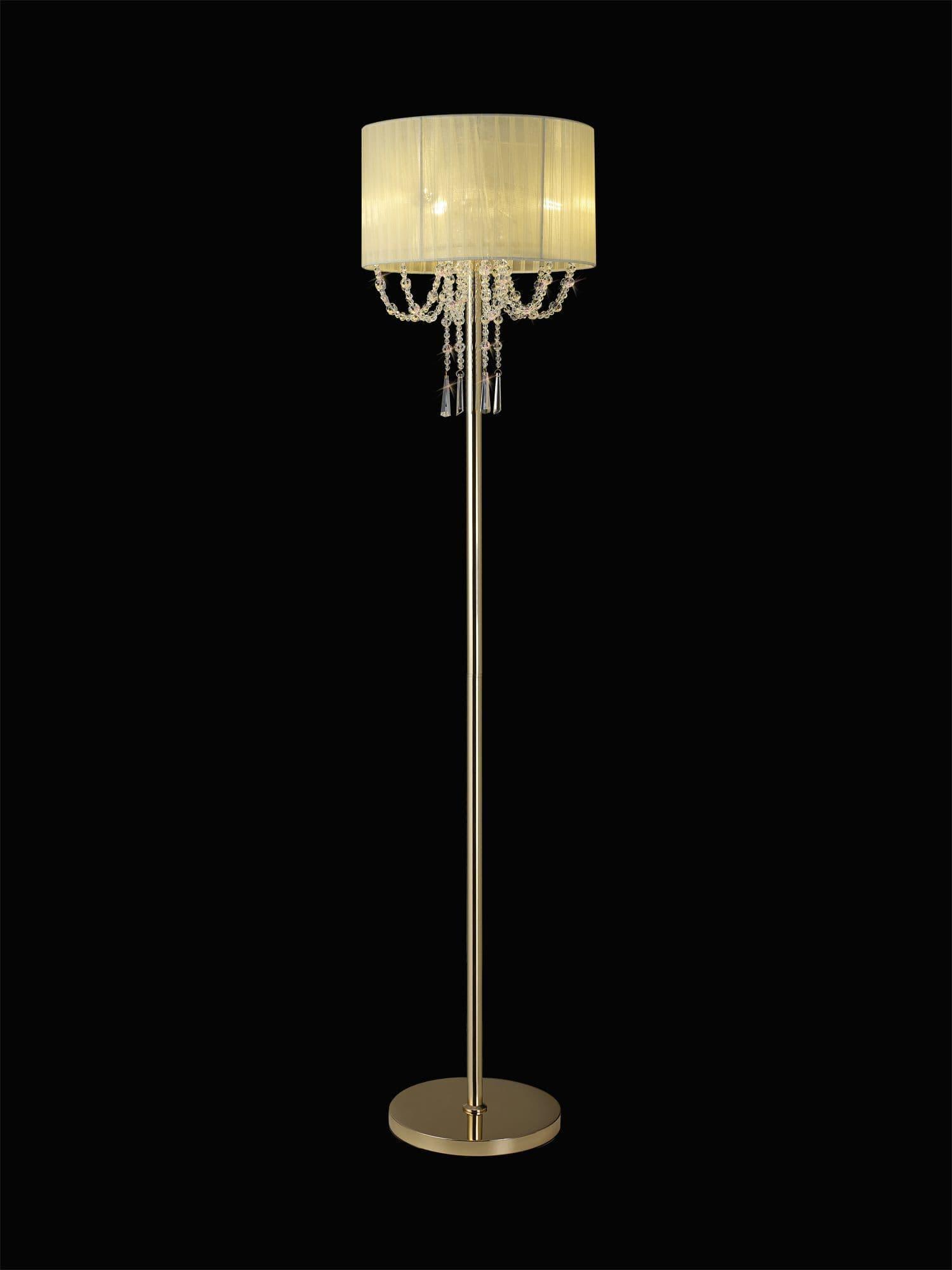 Front view of a luxury floor lamp highlighting sophisticated detailing and timeless architectural design.