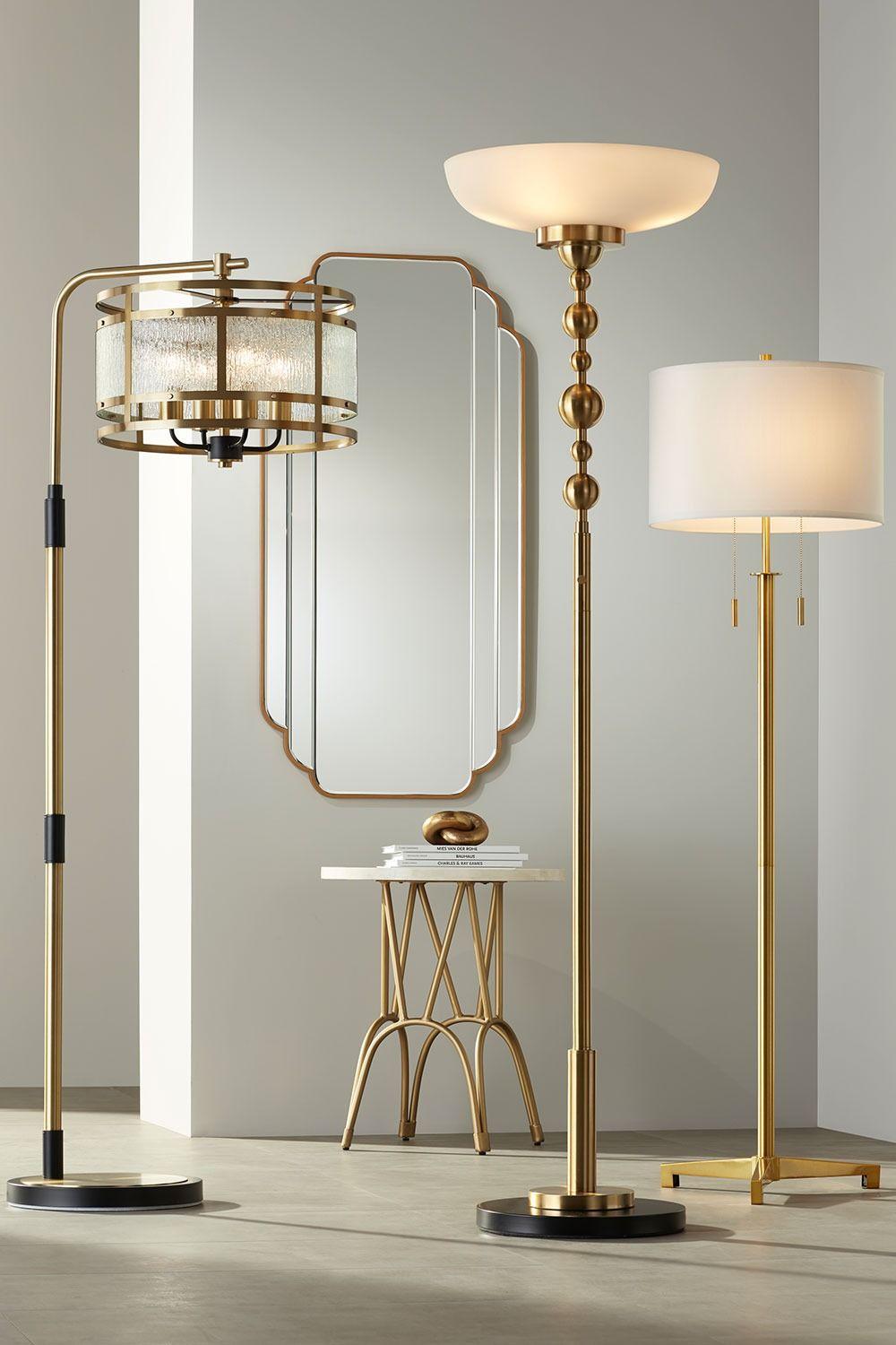 Collection of luxury floor lamps featuring premium materials and exclusive decorative finishes for hospitality interiors.