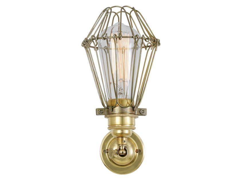 Cage wall lamp photographed on a clean white studio background with an exposed metal frame.