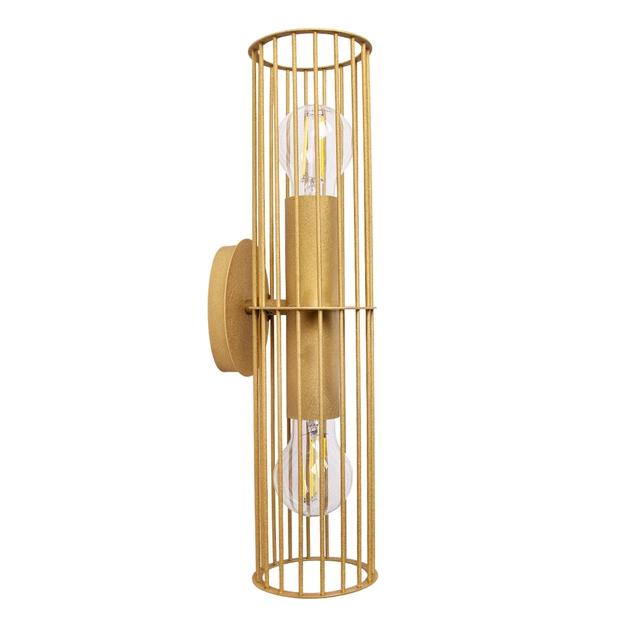 Cage wall lamp photographed on a clean white studio background with an exposed metal frame.