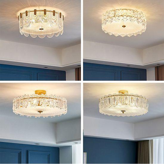 Luxury ceiling light family with form, finish and size variations.