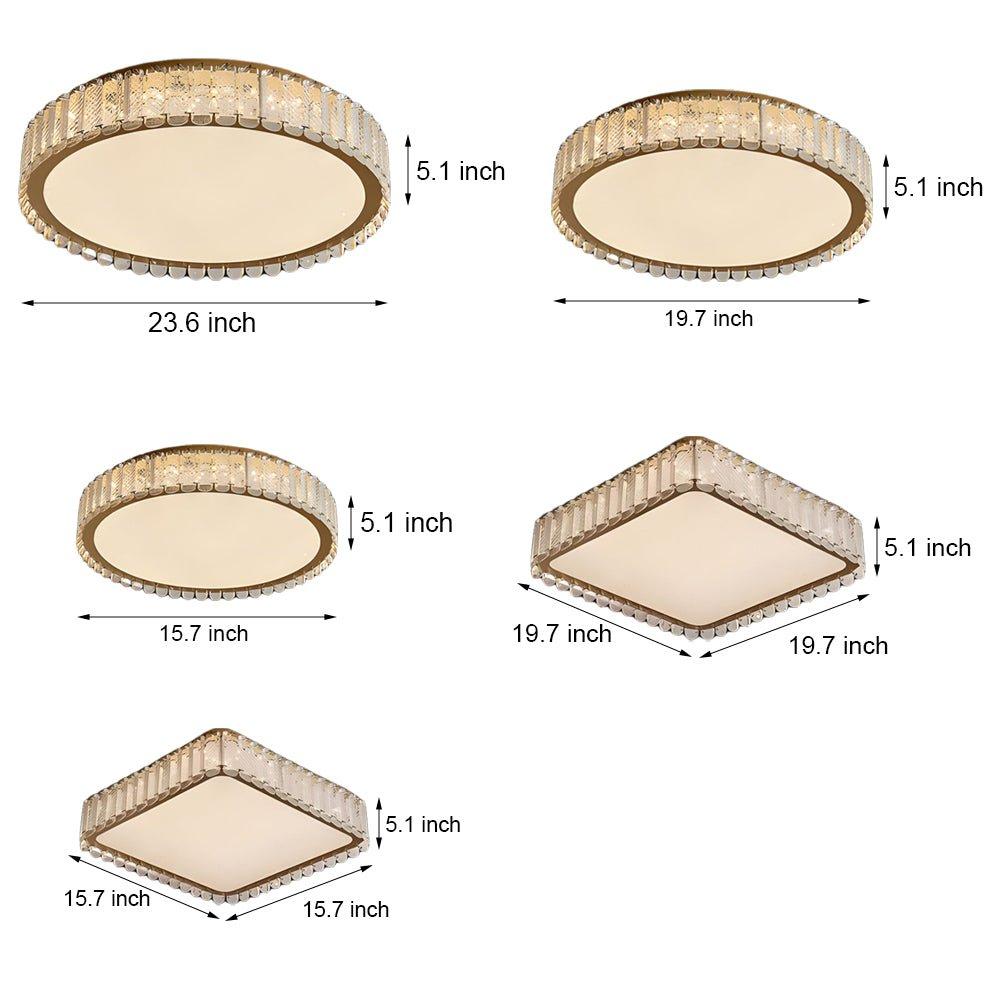 Luxury ceiling light family with form, finish and size variations.