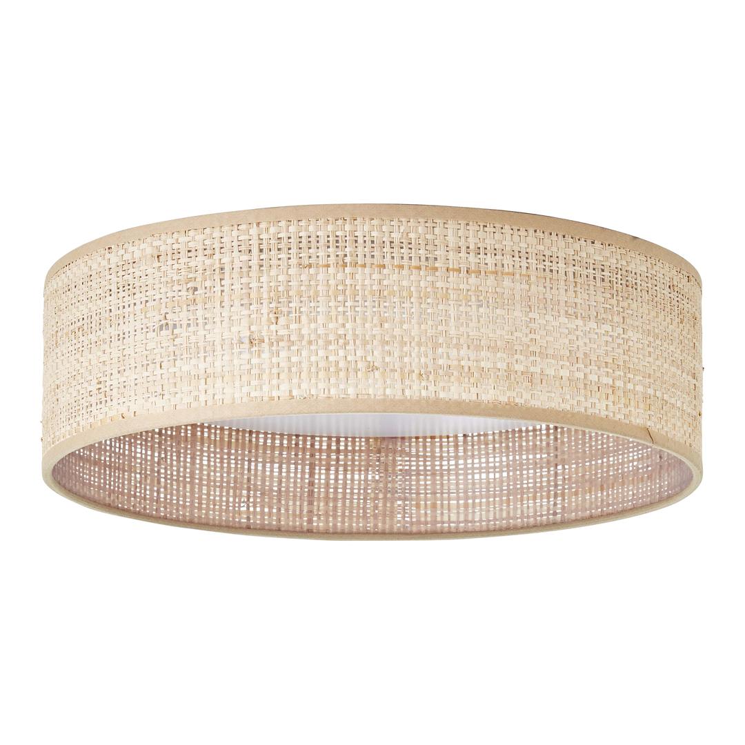 Woven rattan dome ceiling light with natural handcrafted texture