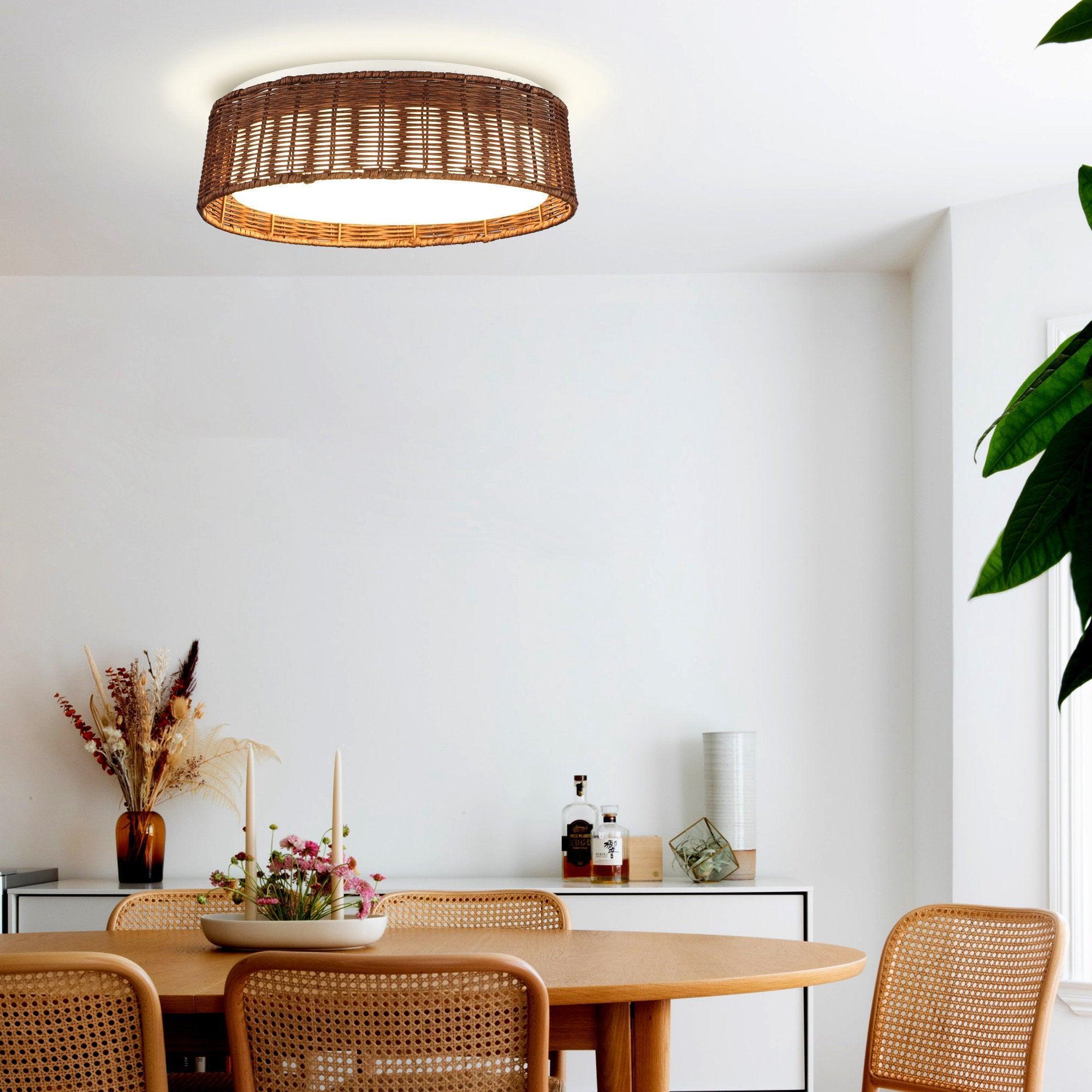 Rattan / Woven Ceiling Light
