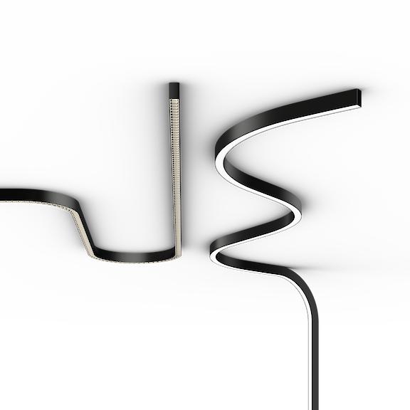 Curved linear light family with finish and diameter variations.