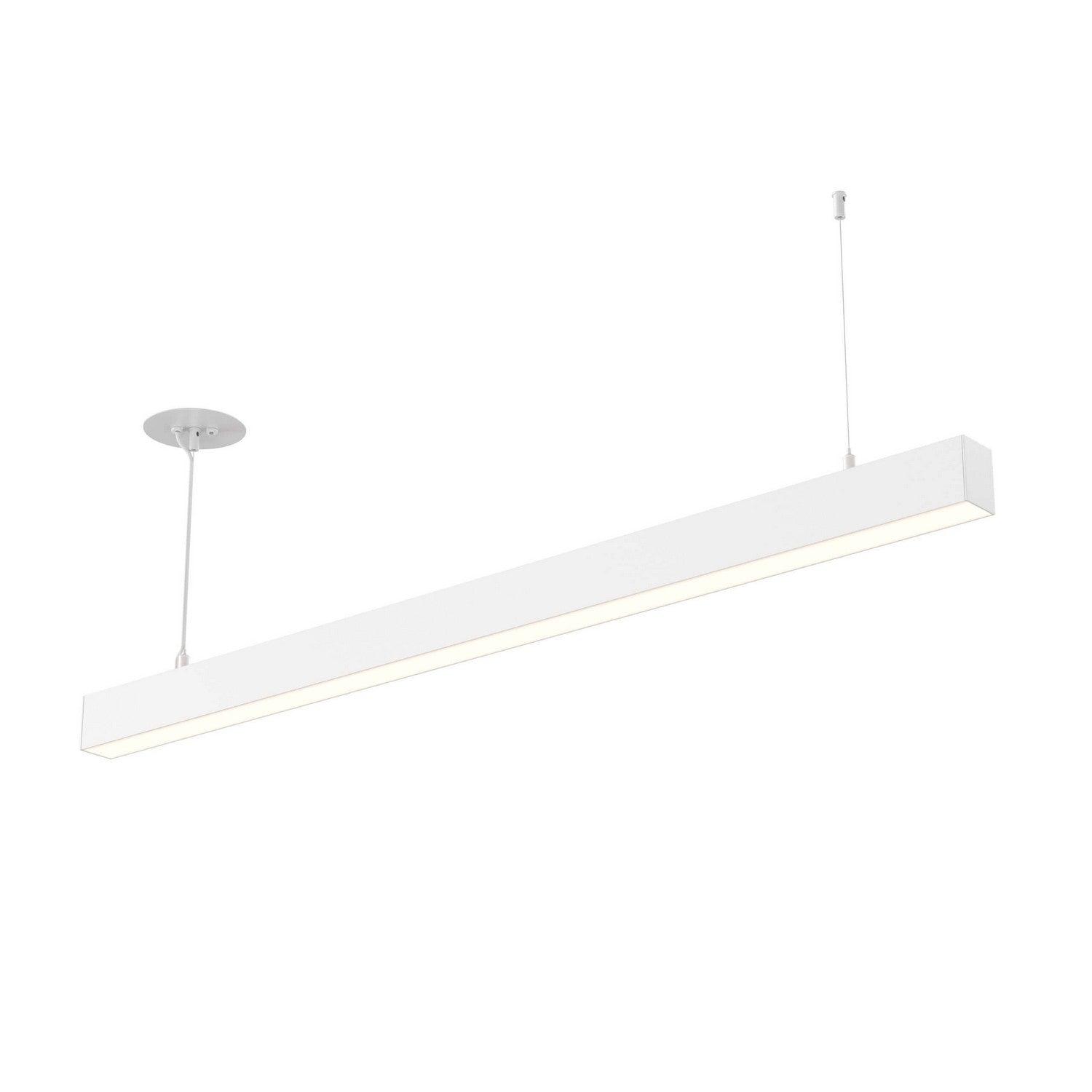 Linear pendant light photographed on a clean white studio background.