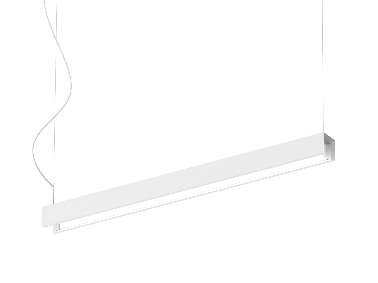 Linear pendant light photographed on a clean white studio background.