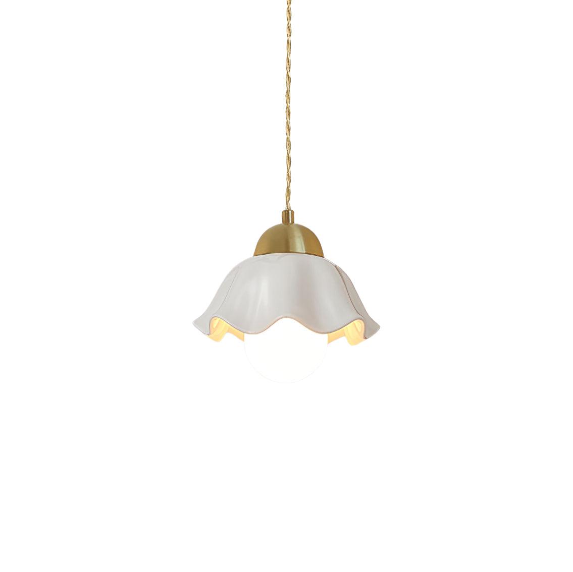 Front view of a decorative ceramic pendant light for residential interiors.