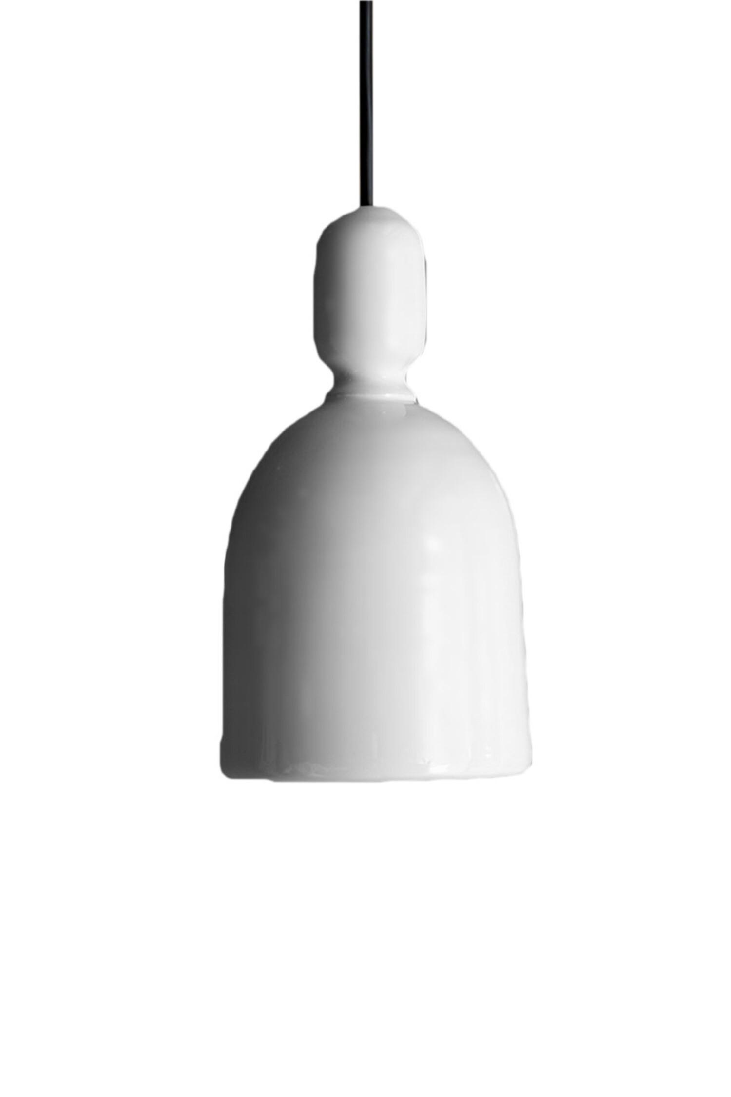 Front view of a decorative ceramic pendant light for residential interiors.