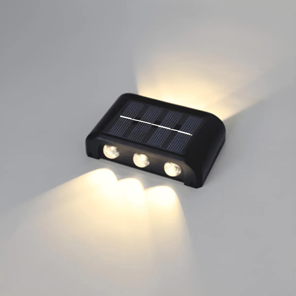 Solar LED wall light shown in a clean 45° product perspective.