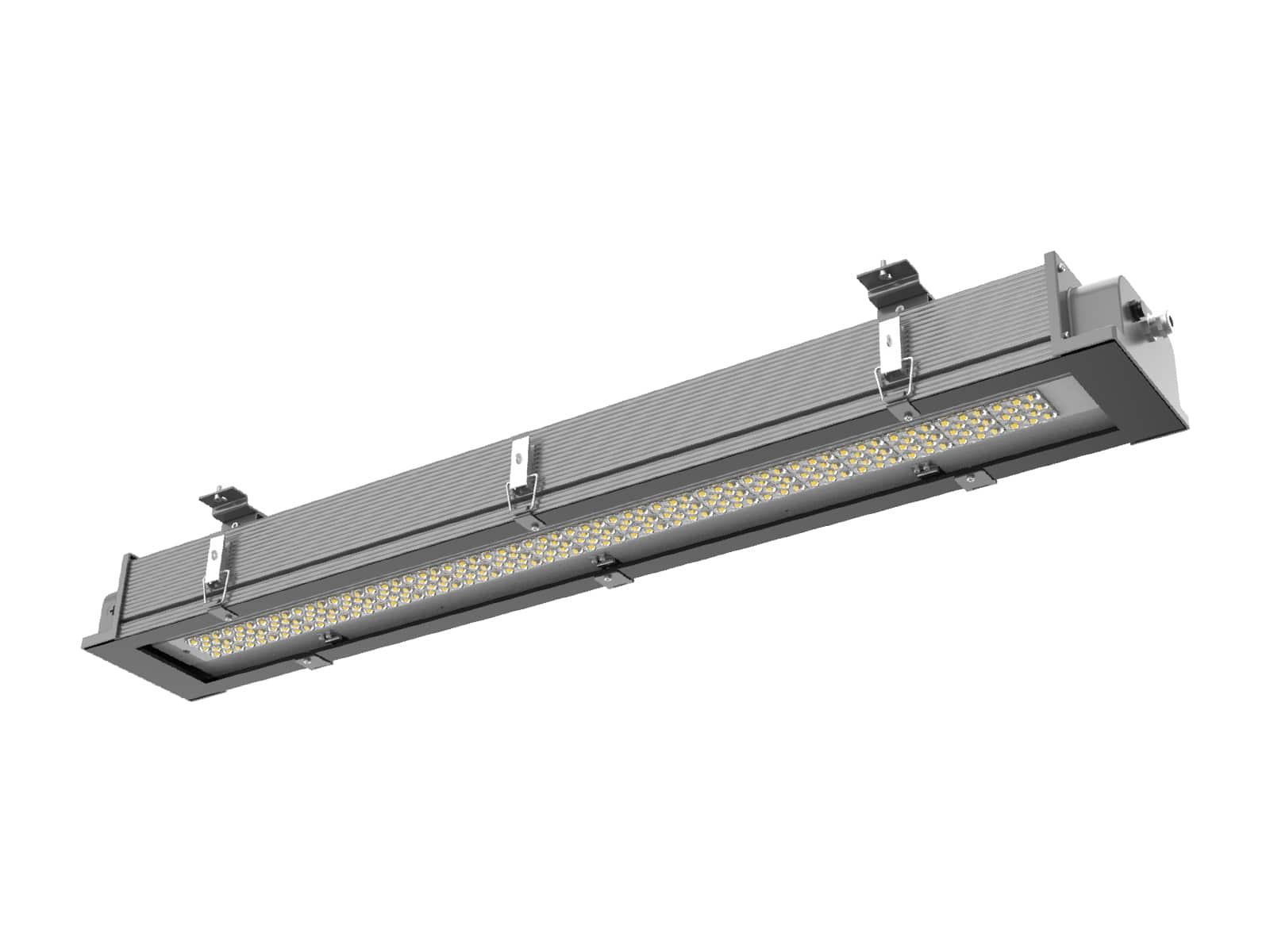 Front view of an LED tunnel light.