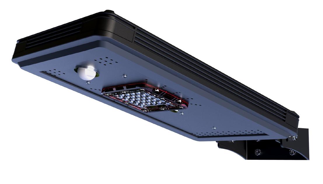 Solar parking light shown in a clean 45° product perspective.