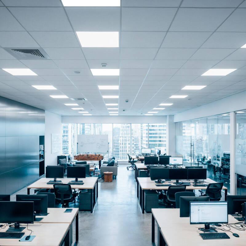 Microprismatic office panel family with size and configuration variations.
