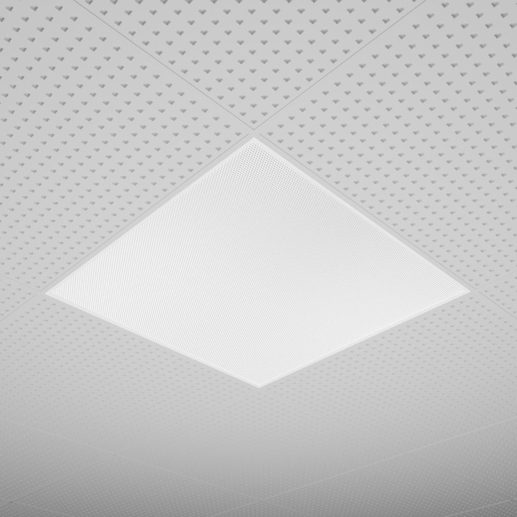 Front view of a recessed microprismatic office panel.