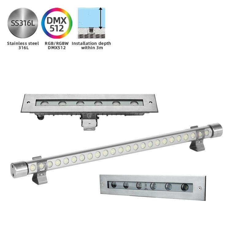 Underwater linear light family with length, power and housing variations.