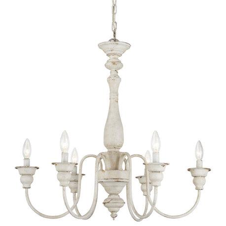 Rustic chandelier featuring wood and wrought iron photographed on a clean white studio background.