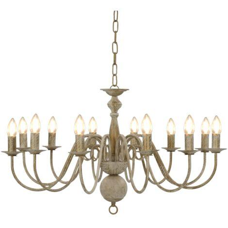 Rustic chandelier featuring wood and wrought iron photographed on a clean white studio background.