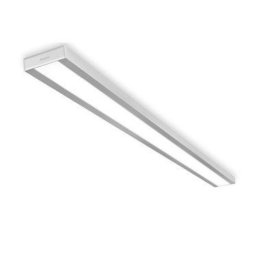 Front view of a suspended human centric office linear light.